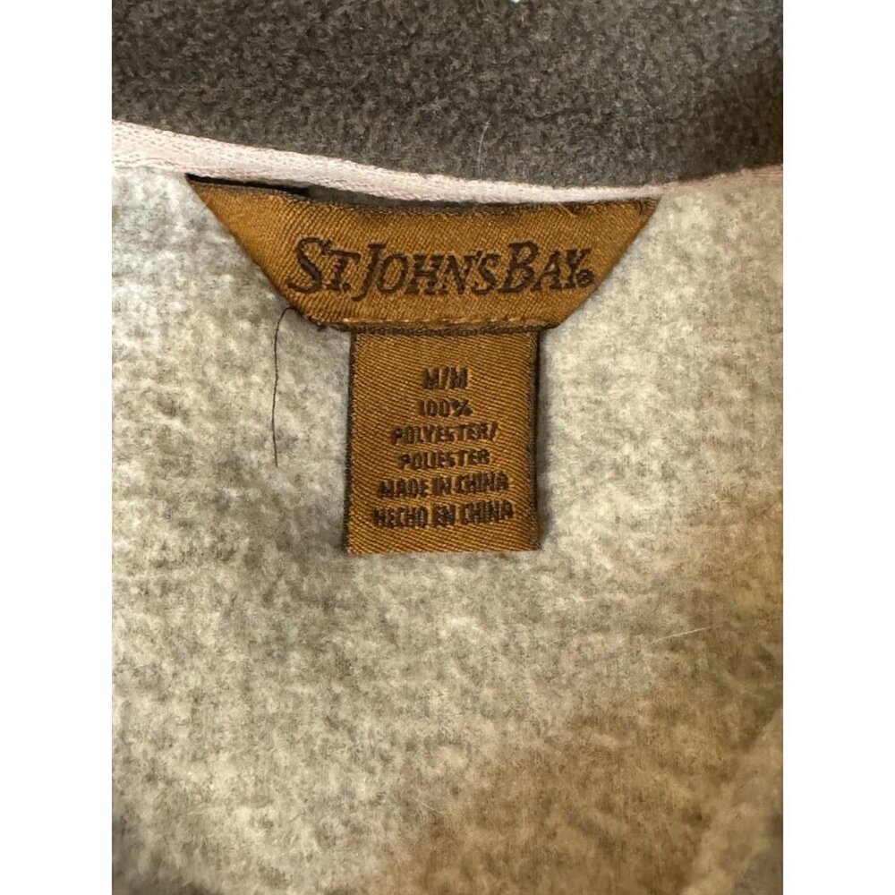 St  Johns Bay Mens Medium Brown Fleece Full Zip Vest Fall Winter Outdoor Jacket - Picture 3 of 7